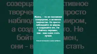 Жизнь   это не пассивное созерцание