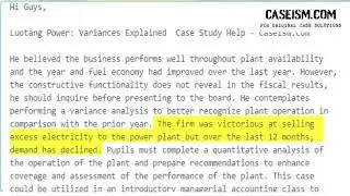 Luotang Power: Variances Explained  Case Study Help - Caseism.com
