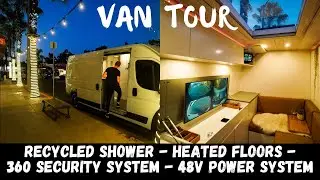 STEALTH Luxury Van Tour - Expandable Recirculating Shower, A/C, 48v Power