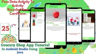 RecyclerView OnClickListener | Pass Data Activity to Activity | Grocery App In Android Studio | Java