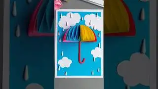 #0019 Amazing Handcrafts with paper || how to make umbrella 🏖️ #calmdown #umbrella #rain #shorts