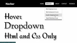 Hover Dropdown Navigation Bar Using Only Html & Css