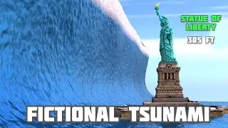 Fictional TSUNAMI Height Comparison On The Earth 🌊