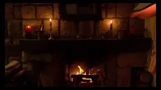 crackling sound fireplace burning in the background for a comfortable sleep, stress relief and study