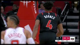 Scottie Barnes buries the 3-Pointer vs Rockets