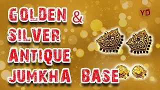 Golden & Silver Antique Jumkha Base |  Gold Jhumka Designs  |  gold jhumka