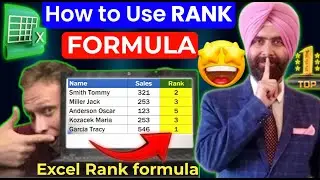 Excel Rank formula I  How to get rank in excel formula I How to Rank position in excel