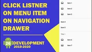 Android tutorial - 26 - Click Event Listner on Menu Item on Navigation Drawer