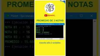 Promedio de tres notas [ 🟡 PSeInt ] Usando sólo dos variables.  #pseint #desarrollodesoftware #dfd