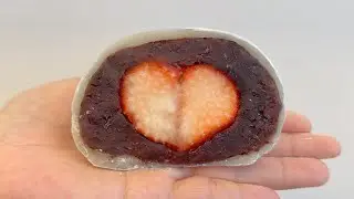 💗Heart Pop!💗 Heart strawberry sticky rice cake (Microwave super simple recipe!)