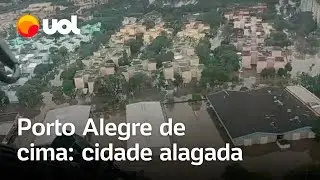 Chuvas no Rio Grande do Sul: imagens aéreas mostram Porto Alegre alagada no domingo (12)