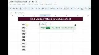 Finding Unique values in Google Sheet