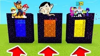 Minecraft PE : DO NOT CHOOSE THE WRONG PORTAL! (Chase,Ryder,Rocky)