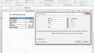 Calculating Present Value in Excel 2016