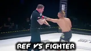 CRAZY MMA MOMENT - REFEREE VS. FIGHTER 💀