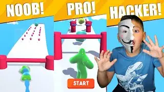 NOOB vs PRO vs HACKER en Blob Runner 3D Gameplay | Juegos Karim Juega