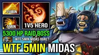 WTF 5Min Midas 1v5 Radiance Unlimited Ignite Burning DPS Brutal Multicast 5300 HP Ogre Magi Dota 2