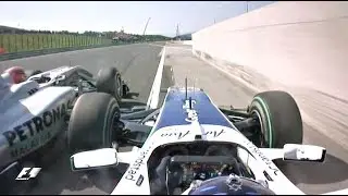 Schumacher Squeezes Barrichello | 2010 Hungarian Grand Prix