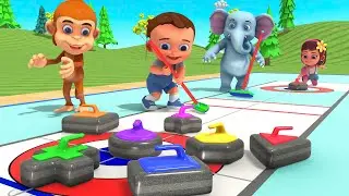 Learning Colors & Shapes for Children with Little Babies Fun Play Olympic Sport Curling Game 3D Edu