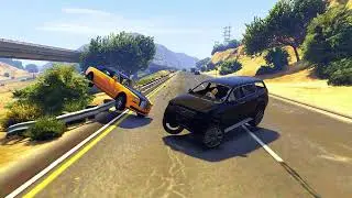 HARDCORE EXPLOSION SLOW MOTION - GTA 5 Car Crashes Realistic