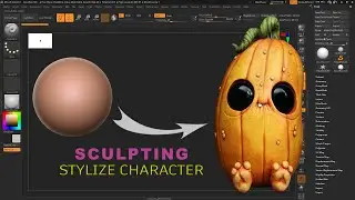 How to make a cute Pumpkin character in Zbrush. Full process.