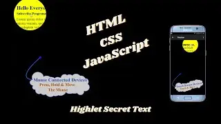 Hidden Text Highlight Animation | HTML CSS JavaScript | JavaScript Mouse/Touch Events Animation