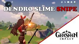 Sniping A Slime From Long Distance With Amber | Genshin Impact