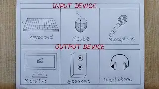 Input Device and Output Device drawing easy| Computer Input and Output Device drawing| Easy drawing