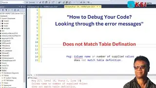 Insert Data into the Table II How to debug your error message II For Beginner II SQL Server II