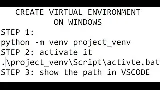 Create and activate virtual env in windows