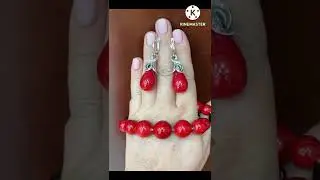 Цвет СТРАСТИ и ЭНЕРГИИ - коралл красный!!! Длинные серьги ЦИКЛАМЕН и бусы от Вега.