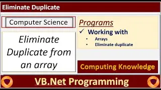 How to eliminate duplicate values from an array in VB || How to show distinct values from an array