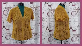 МК/«Золотая» кофточка крючком.