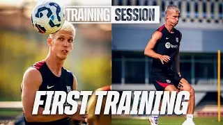 DANI OLMO's FIRST TRAINING for FC BARCELONA! 🔵🔴