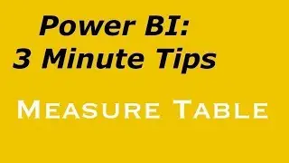 Power BI - Organize Measures with Measure Table