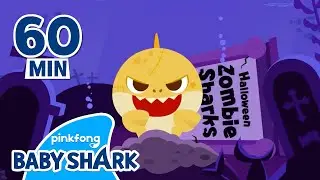 Halloween Zombie Sharks 1hr | Baby Shark Halloween | Halloween Shark Family | Baby Shark Official