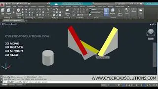 How to Rotate, Mirror, Align Solids in AutoCAD 3D