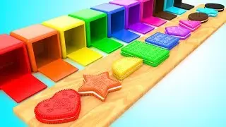 Shapes & Colors for Children with Color Cream Biscuits Shapes 3D Kids Baby Learning Educational