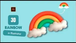 How to make 3D Rainbow in seconds in Adobe Illustrator | 3D Tutorial 