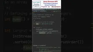 Program 83 | Java 8 Features | Find Largest Number in an Array #Shorts #java #coding #programming