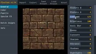 BrickWall Texture - 8Bit / PixelArt conversion style with PixaTool