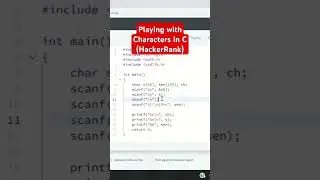 Playing with Characters in C