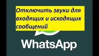 Как в WhatsApp ( Вотсап) отключить звуки входящих и исходящих сообщений