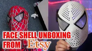 Raimi Spiderman Face Shell with lenses unboxing from Etsy