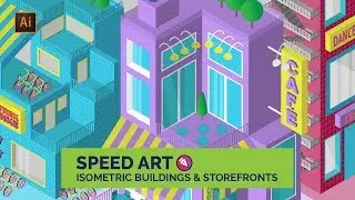 Isometric Illustration: Adobe Illustrator Speed Art DrawingIsometric Buildings and Isometric Stores