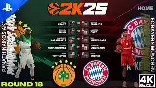 PANATHINAIKOS vs BAYERN MUNICH | EUROLEAGUE LIVE 2K25 | PS5™ Pro  [4K60] ULTRA HD Realistic Gameplay