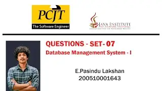 Questions | set - 07 | Database Management System - I | Java Institute