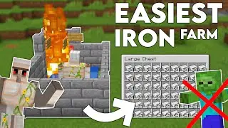 Minecraft EASIEST IRON Farm Without a Zombie - Tutorial 1.19+