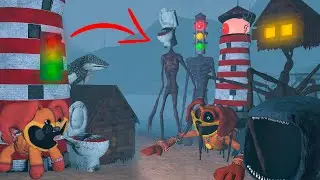 EVERYTHING TURNED INTO MONSTERS | LIGHTHOUSE MONSTER, BLOOP, HOUSE HEAD, DOGDAY, TRAFFIC LIGHT HEAD