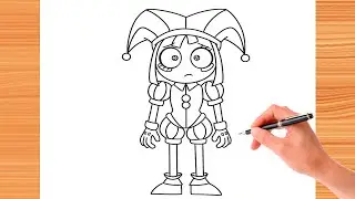 How to Draw Pomni easy - The Amazing Digital Circus | Drawing Step by Step